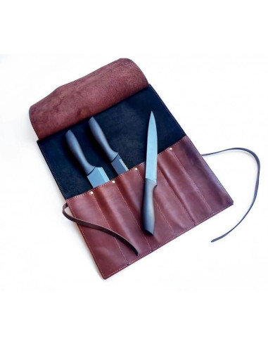 Husă Profesională pentru Cuțite din Piele Naturală 37x33cm