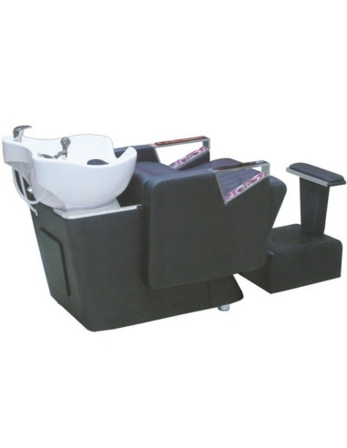 Unitate spălare coafor Julia – design compact cu piele ecologică și suport pentru picioare inclus