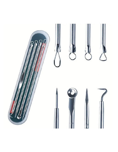 Set 4 extractoare comedoane – igienă și precizie profesională