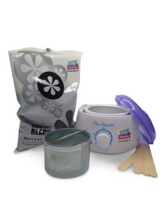 Prowax Midnight Black – epilare cu ceară elastică, piele netedă, kit complet