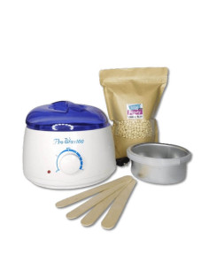 Pachet profesional de epilare Prowax Mara cu ceară de ciocolată albă, ideal pentru piele sensibilă.
