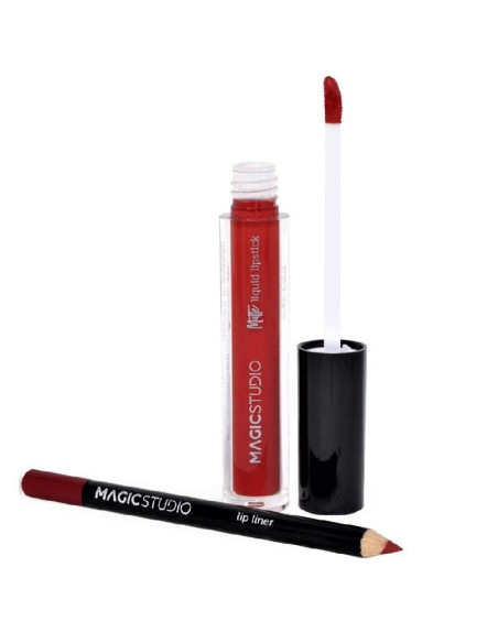 Set Perfect Lips ruj lichid mat si creion contur Nr.3 Rosu