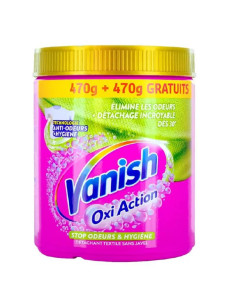 Pudră Vanish Oxi Action Color 940 g pentru pete și protecția culorilor.