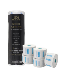 Set 5 role gulere frizerie JRL – hârtie gofrată profesională albă
