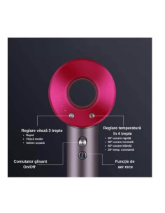 Uscător de păr profesional ionic 1600W – aer cald și rece, 5 difuzoare 2