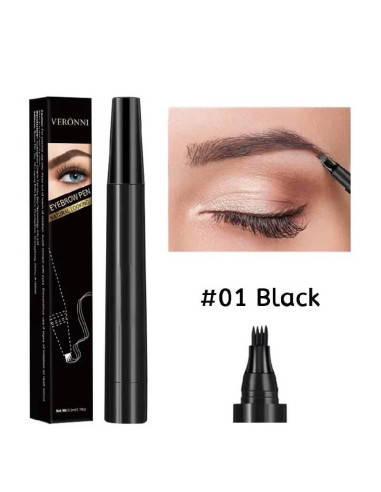 Creion microblading negru – efect tatuaj, rezistent la apă, ideal pentru sprâncene rare