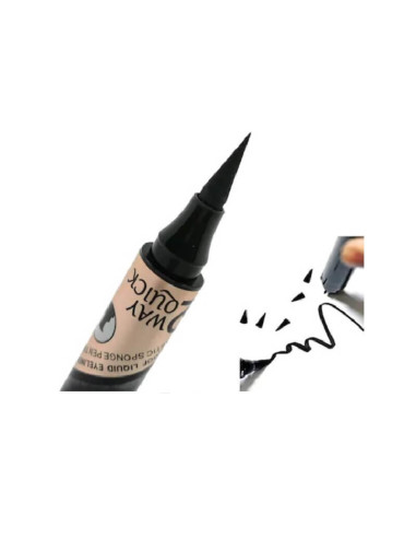 Creion Eyeliner 2 capete – negru intens, pensulă și stampilă codită