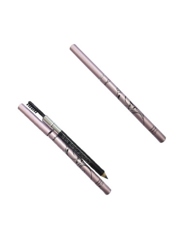 Creion negru sprâncene waterproof – etui metalic lila, livrare România