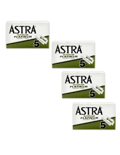 Lame de ras Astra Platinum din oțel inoxidabil, 4 cutii x 5 buc