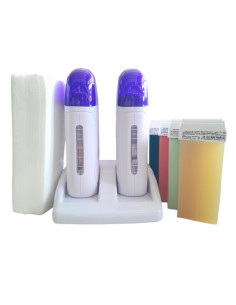 Kit epilare Duo Mix cu încălzitor dublu și 4 rezerve de ceară