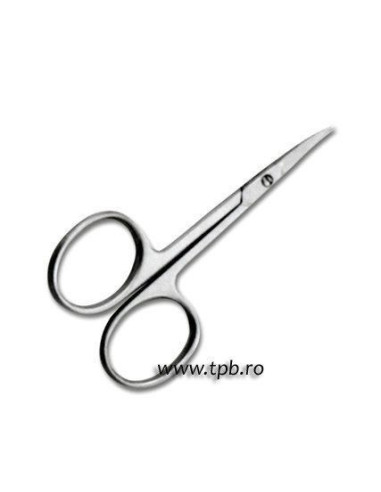 Forfecuță Cuticule Profesională – Vârf Curbat, Lucioasă, 3.5”