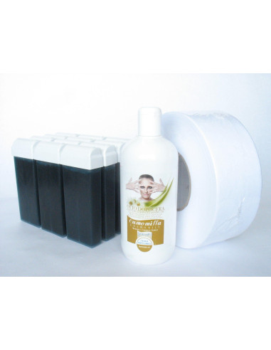 Set 12 Rezerve Ceară cu Azulena + Ulei și Hârtie – Calmarea Pielii Sensibile