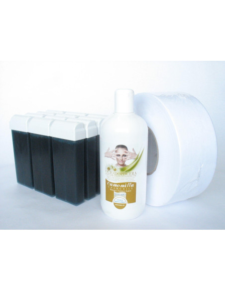 Set 12 Rezerve Ceară cu Azulena + Ulei și Hârtie – Calmarea Pielii Sensibile